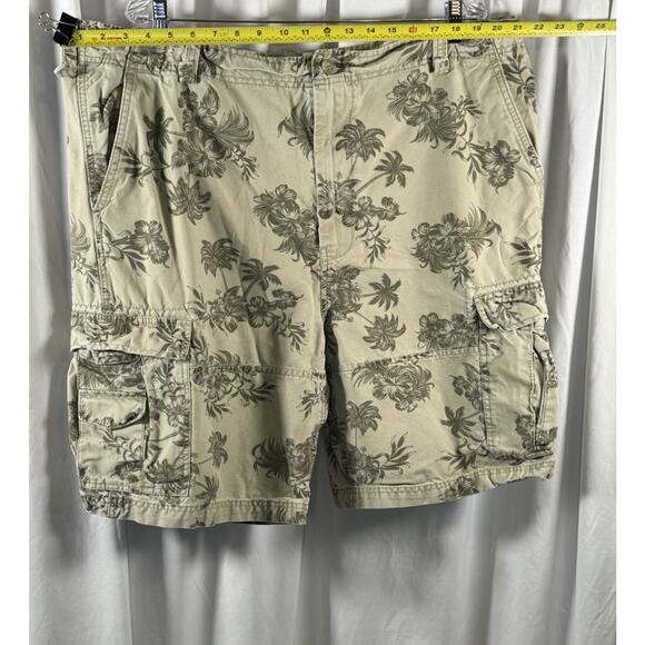 Wonderwall Broken In Cargo Shorts Tan Tropical Beach Resortware, 42, 87-24 - Picture 15 of 16